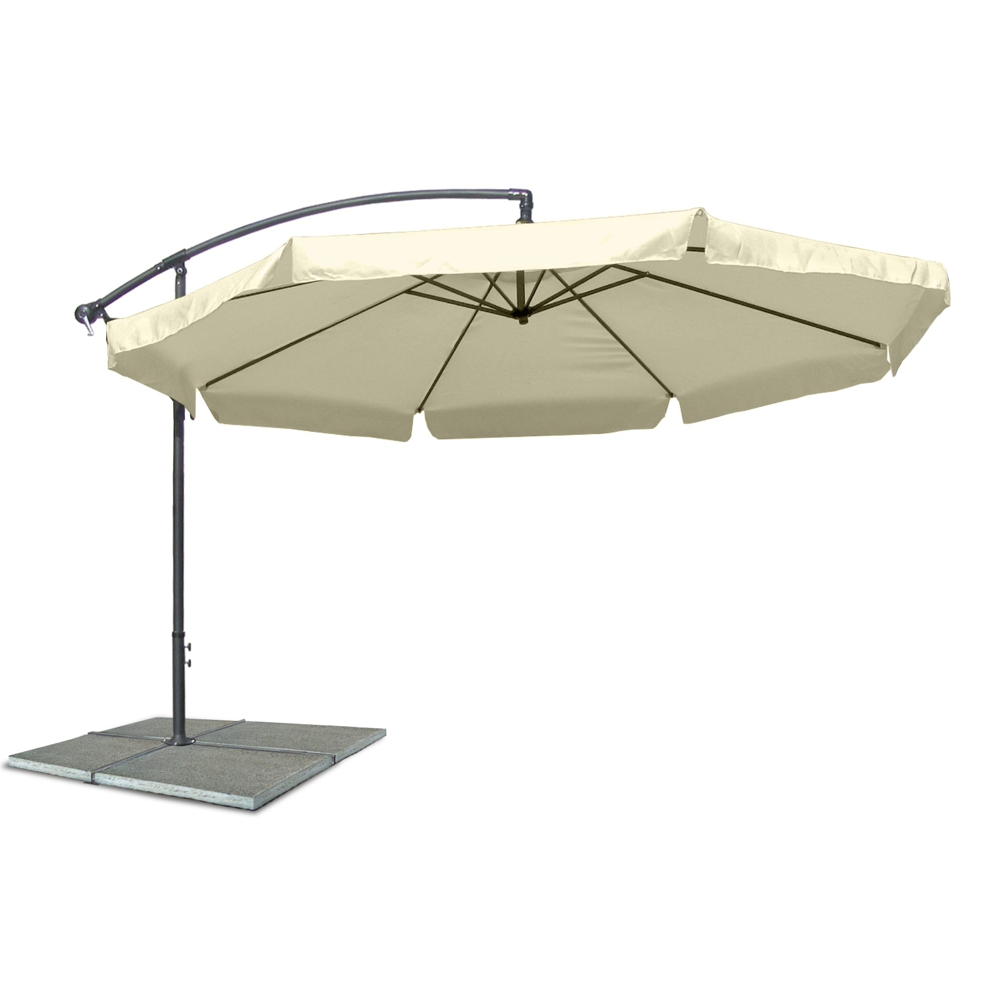 Ampelschirm, Sonnenschirm mit 300 cm Durchmesser in beige, Material